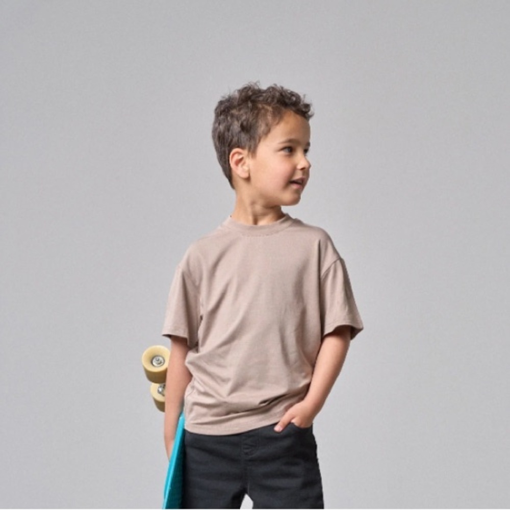 NWT Little Bipsy Oversized Bamboo Tee in Mushroom 18-24M